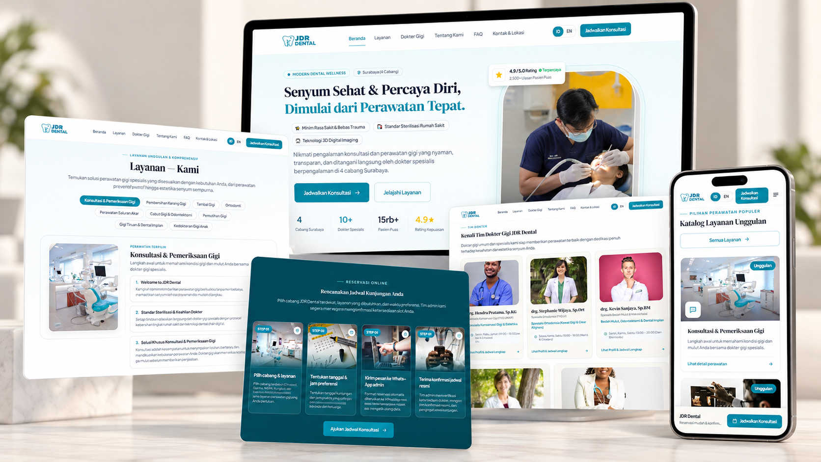 Template Website Klinik Gigi Modern & Dokter Spesialis (Multi-Cabang)